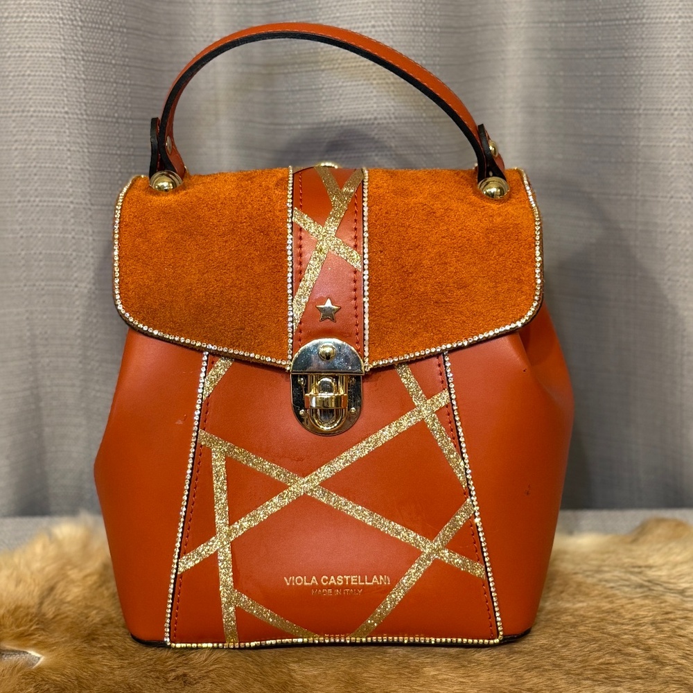✨ VIOLA CASTELLANI Italy Luxe Leather Backpack Satchel ✨